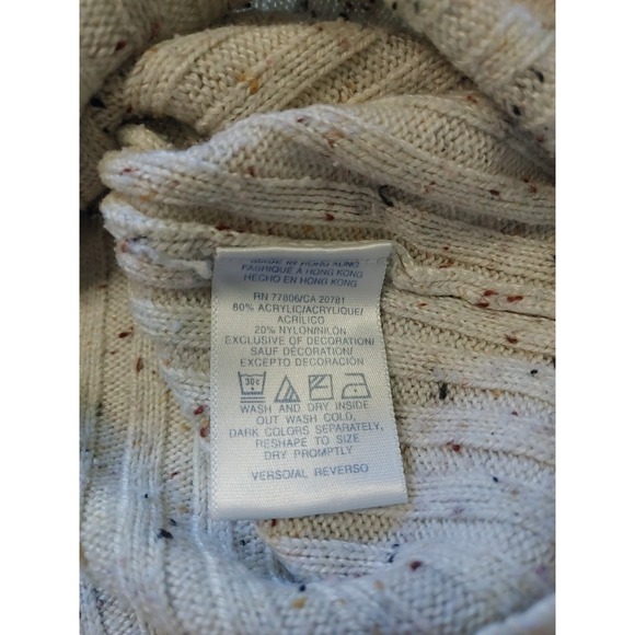 Vintage 03 Tommy Hilfiger Women's Sweater Cream With Multi-Color Flecks Size XL - Picture 5 of 9